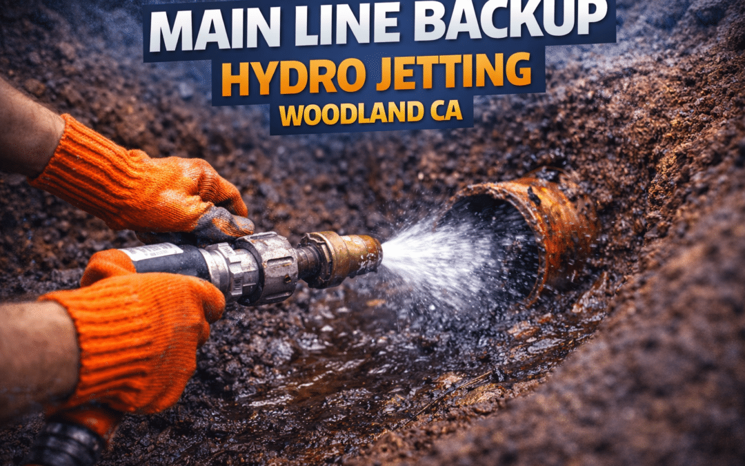 Main Line Backup Hydro Jetting in Woodland CA for Sewer Backup