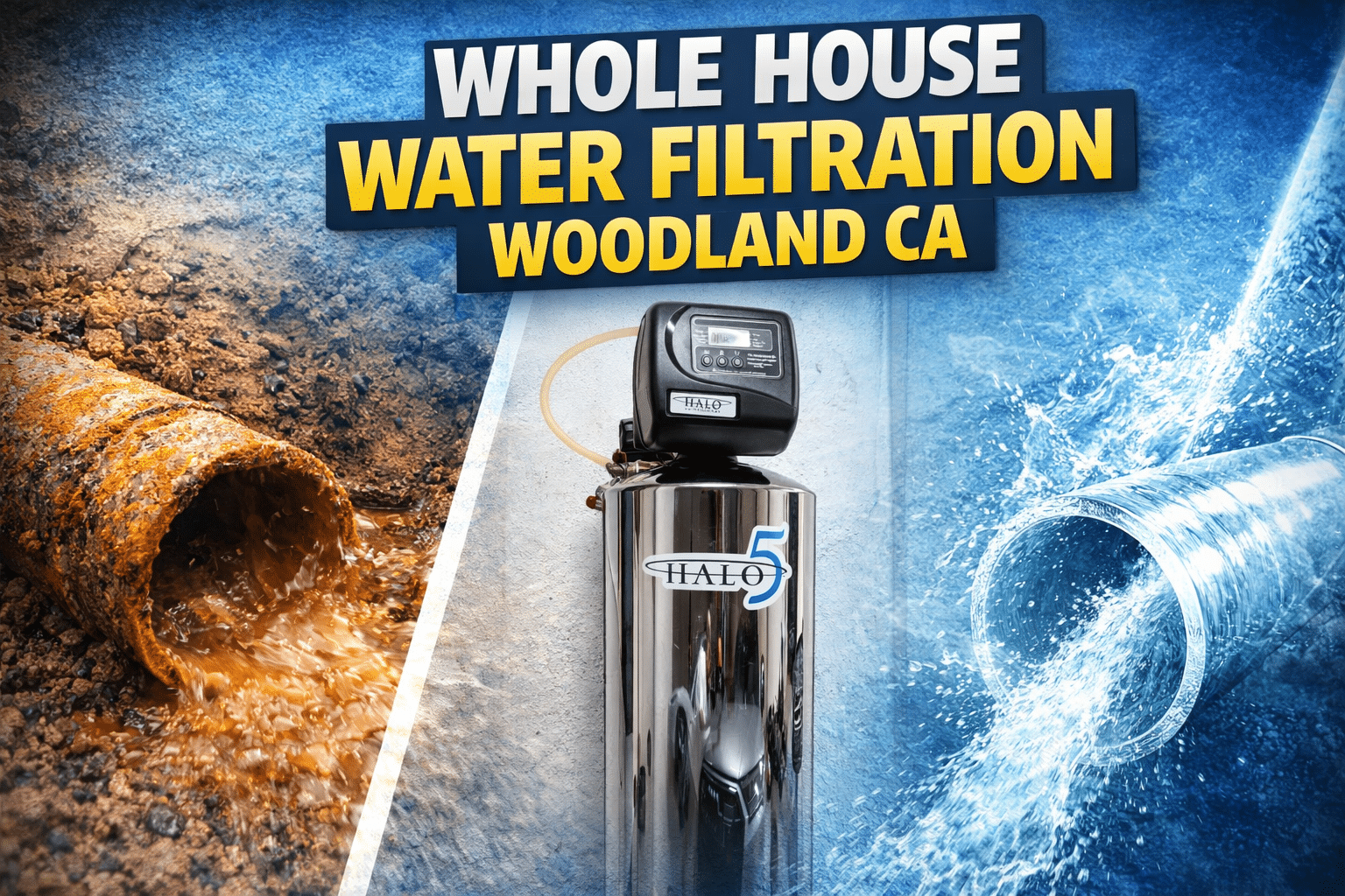 Whole house water filtration system installed in Woodland CA by McKee Brothers Plumbing